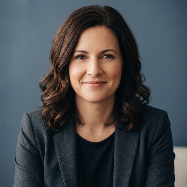 Studio headshot of Elena Marsh, AI Compliance Lead (illustrative, AI-generated)